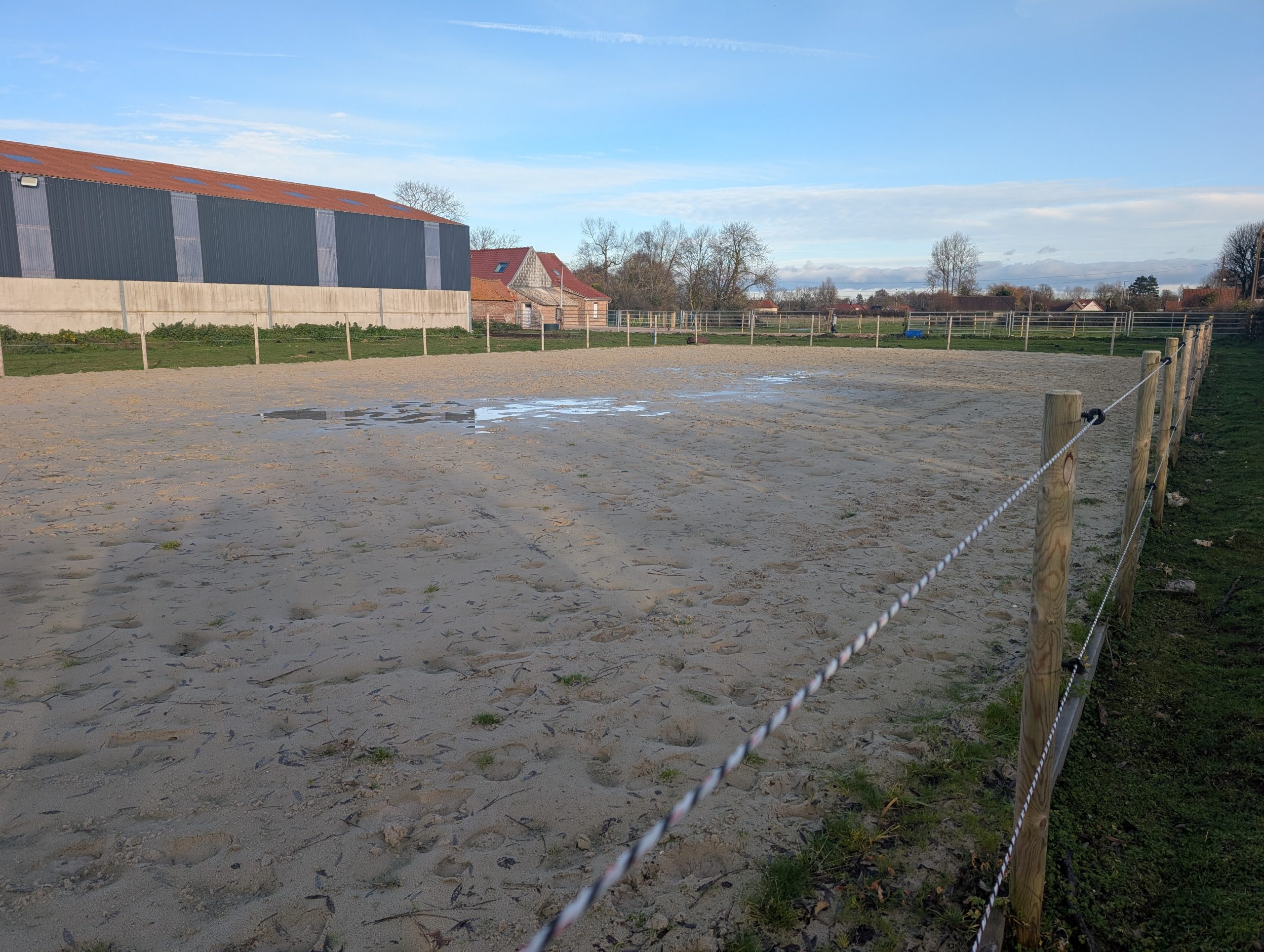 Carrière pour hébergement chevaux